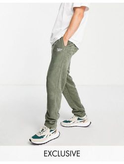 towelling sweatpants in olive green - exclusive to ASOS