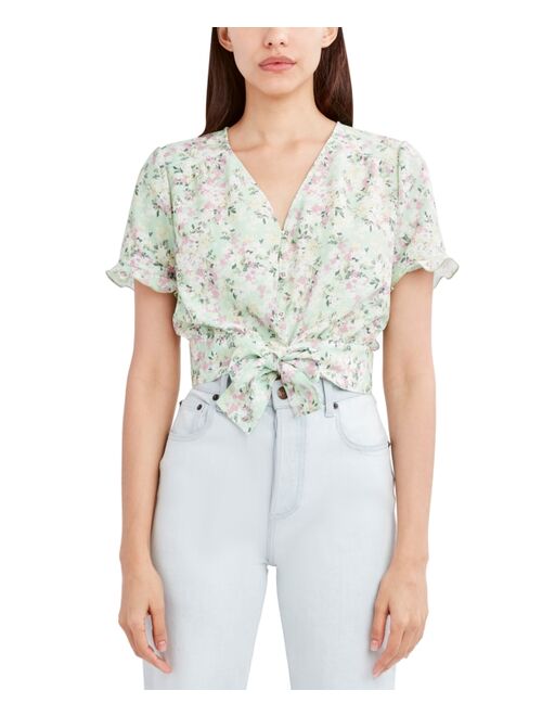 BCBGeneration Tie-Front Button-Up Top