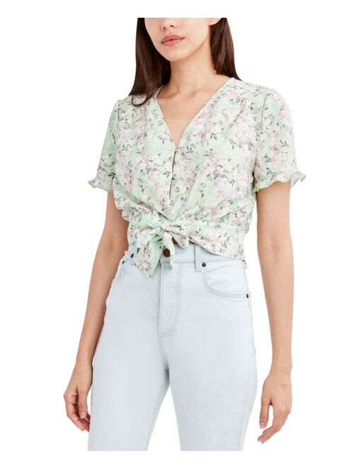 BCBGeneration Tie-Front Button-Up Top