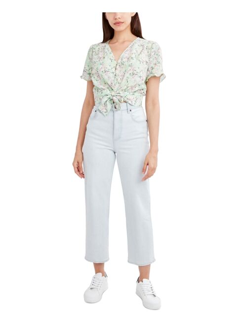 BCBGeneration Tie-Front Button-Up Top