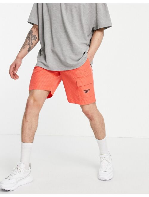 Reebok Classics woven cargo shorts in orange