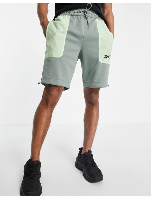 Reebok MYT jersey shorts in harmony green