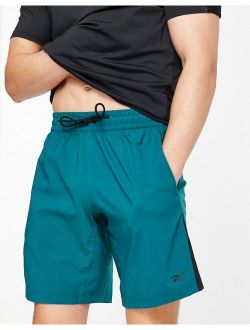 workout ready woven shorts in heritage teal