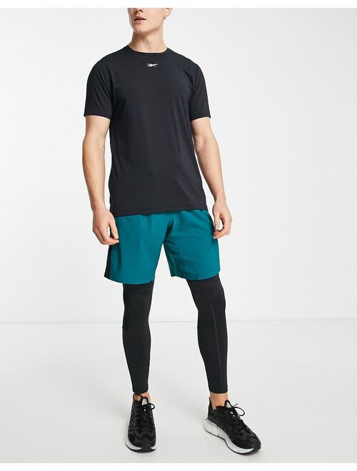 Reebok workout ready woven shorts in heritage teal