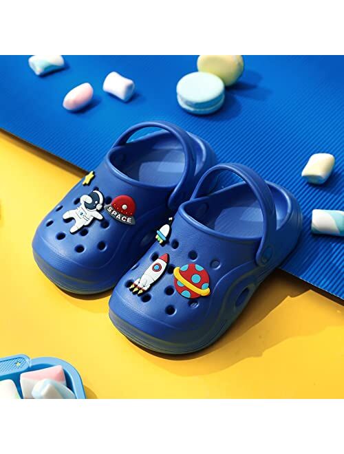 FLIOZY Kids Cartoon Garden Shoes Boys Girls Lightweight Slip On Clogs Beach Pool Shower Water Shoes Slippers