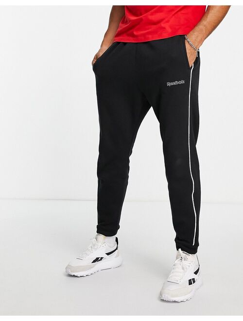 Reebok Training Essentials piping sweatpants in black