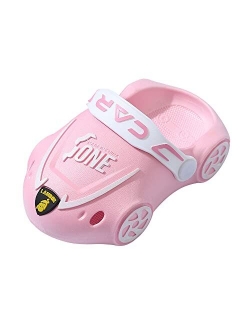 Jing Kai Cartoon Non-Slip Soft Sole Cute Car Shape Clog Slippers Mules Movable Straps Two USES Shoes