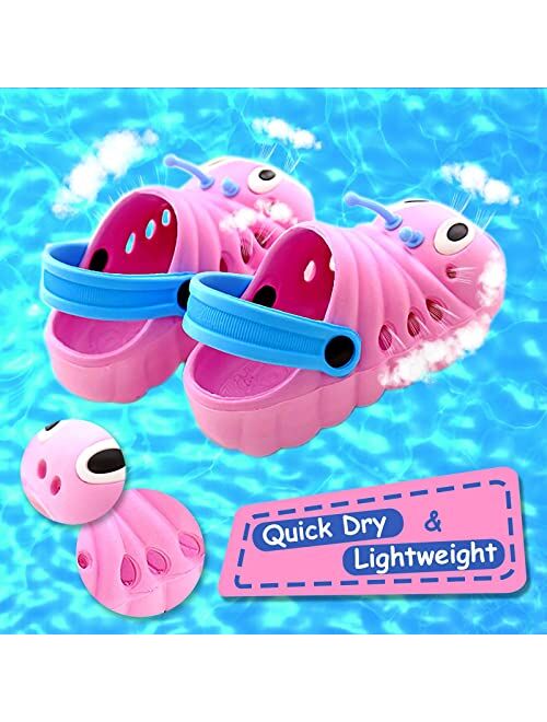 Neband Baby Clogs Funny Garden Shoes Non-Slip Plastic Kids Sandals Closed Toe Slippers Cute Infant Toddler Beach Shower Shoes for Boys and Girls 0-5 Years