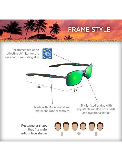 Maui Jim Men's Shoal Rectangular Sunglasses