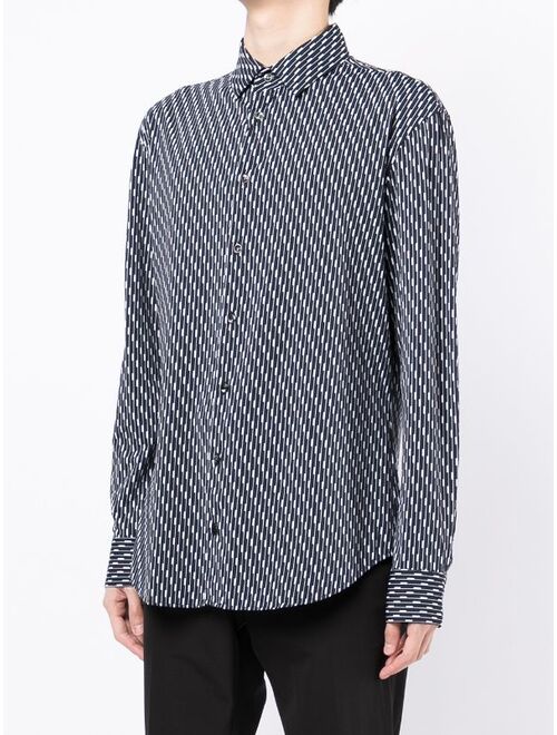 Giorgio Armani graphic-print long-sleeved shirt