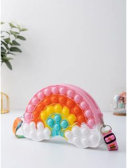 Girls Colorblock Rainbow Shaped Bubble Novelty Bag