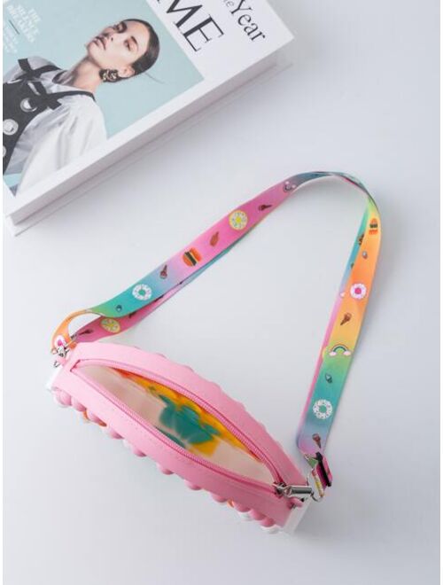 Shein Girls Colorblock Rainbow Shaped Bubble Novelty Bag