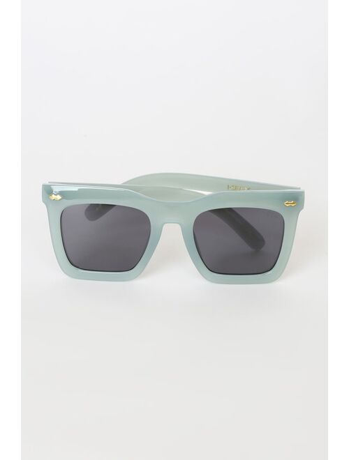 Lulus Maverick Sage Green Oversized Square Sunglasses