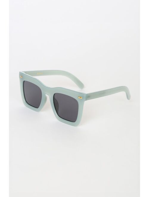 Lulus Maverick Sage Green Oversized Square Sunglasses