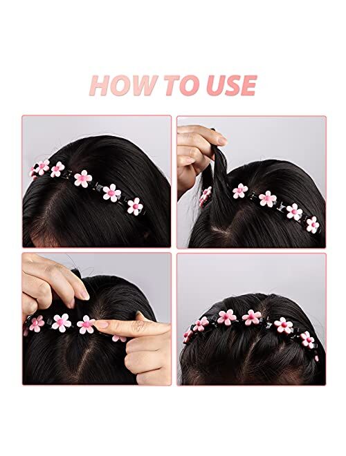 Maiting 3Pcs-A Girl Sweet Princess Hairstyle Hairpin, Headband With Clips,Hairstyle Hairpin Headband,Fashion Headbands For Women And Girls,Double Layer Cartoon Headbands 