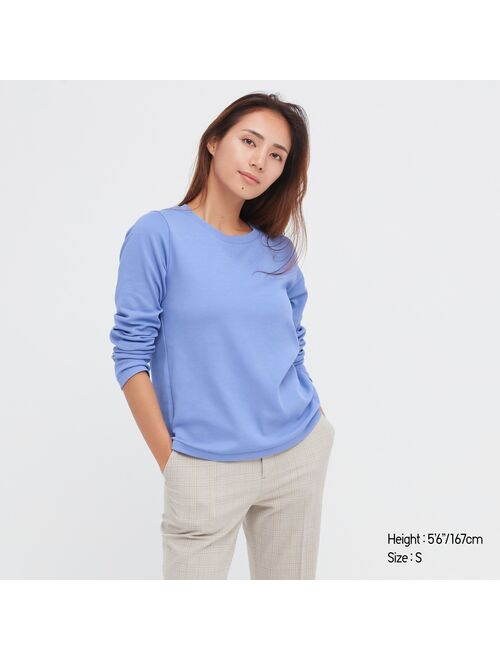 UNIQLO Smooth Stretch Cotton Crew Neck Long-Sleeve T-Shirt