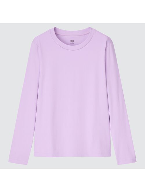 UNIQLO Smooth Stretch Cotton Crew Neck Long-Sleeve T-Shirt