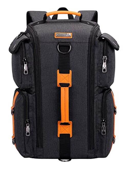 WITZMAN Travel Backpack for Men and Women Carry On Backpack Duffel Bag for Airplanes Fit 17 Inch Laptop (6695 Grey)