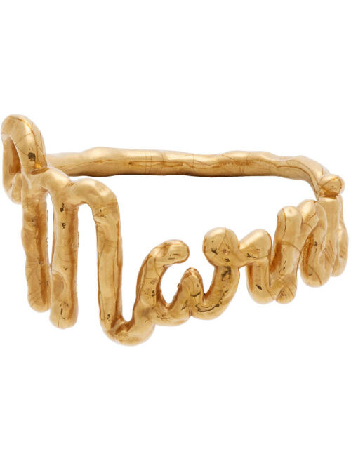 Marni Gold Hammered Logo Ring