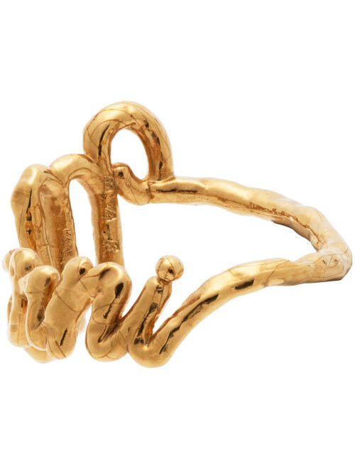 Marni Gold Hammered Logo Ring