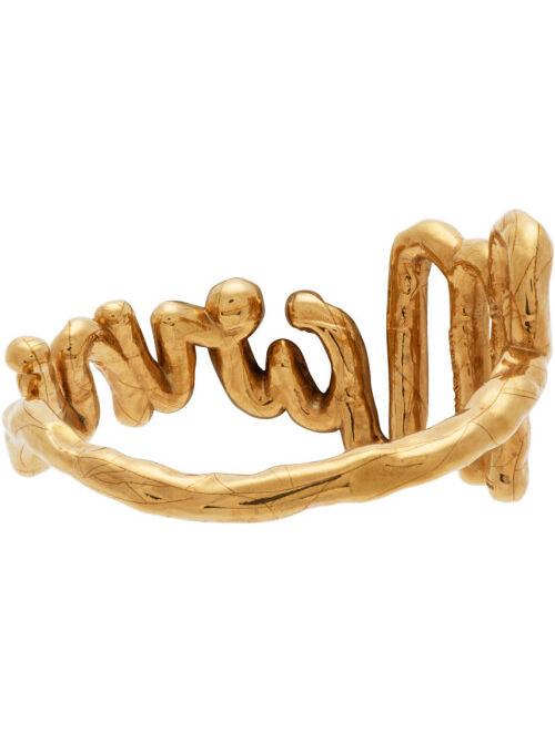 Marni Gold Hammered Logo Ring