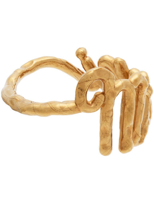Marni Gold Hammered Logo Ring