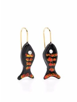 Marni fish charm-detail earrings