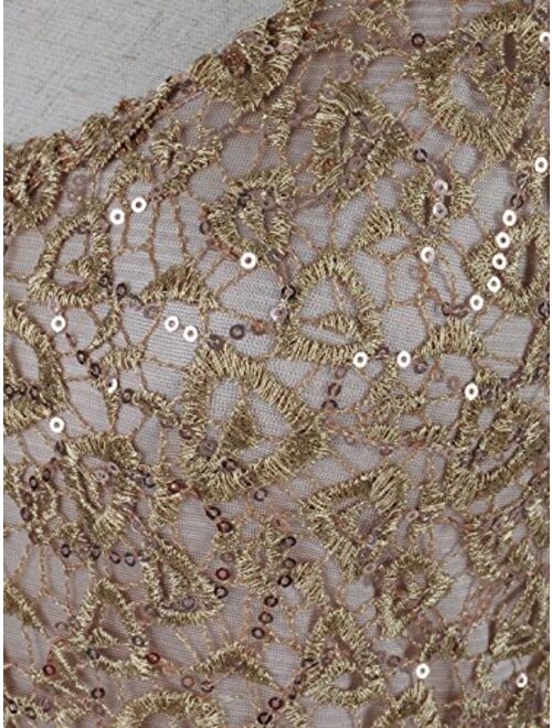 Anna Kaci Anna-Kaci Womens Casual Formal Embroidered Lace Sequin Sleeveless Shirt Tank Top