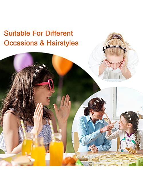 BestMal 5 Pcs Fashion Headbands for Women, Double Bangs Hairstyle Hairpin Headbands, Double Layer Twist Plait Headbands Braided Twist Hair Headbands with Clips for Women 