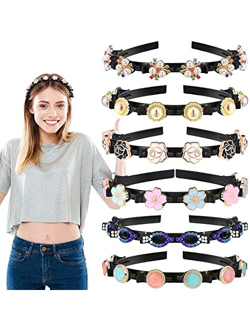 Bbto 6 Pieces Double Bangs Hairstyle Hairpin Headband Double Layer Twist Plait Headband Korean Braided Headbands with Clips Hollow Woven Headband Hair Accessories for Wom