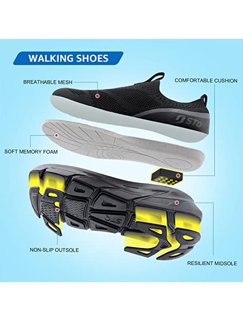 STQ Slip on Sneakers Women Walking Shoes Arch Support Tennis Shoes