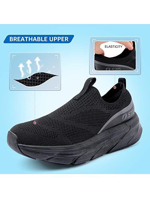 STQ Slip on Sneakers Women Walking Shoes Arch Support Tennis Shoes