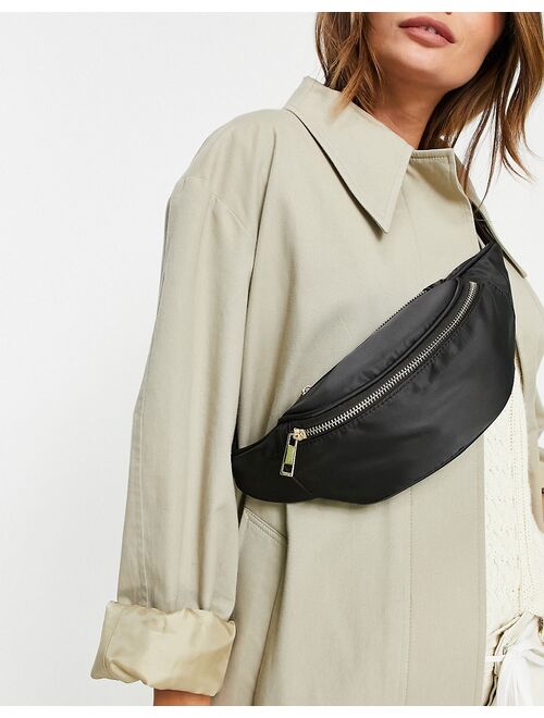 ASOS DESIGN black fanny pack in recycled polyester blend