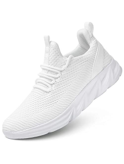 Keezmz Mens Running Shoes Slip-on Walking Sneakers Lightweight Breathable Casual Soft Sole Comfort Gym Work Trainers