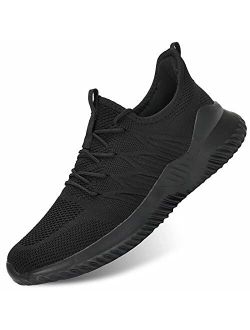Keezmz Mens Running Shoes Slip-on Walking Sneakers Lightweight Breathable Casual Soft Sole Trainers