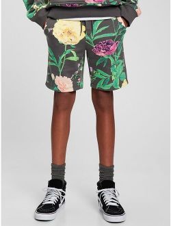 Teen Floral Cotton Floral Pull-On Straight Shorts