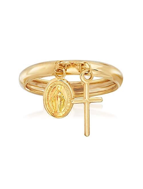 Ross-Simons Italian 14kt Yellow Gold Religious Charm Ring