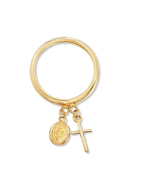 Ross-Simons Italian 14kt Yellow Gold Religious Charm Ring