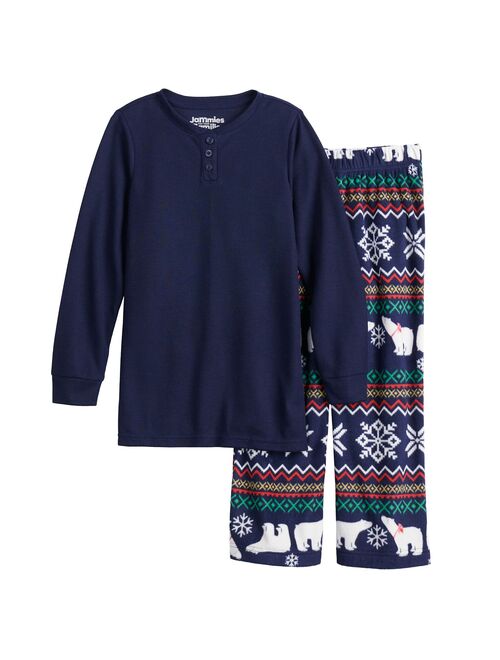 Boys 4-20 Jammies For Your Families® Holly Jolly Polar Bears Henley Pajama Set
