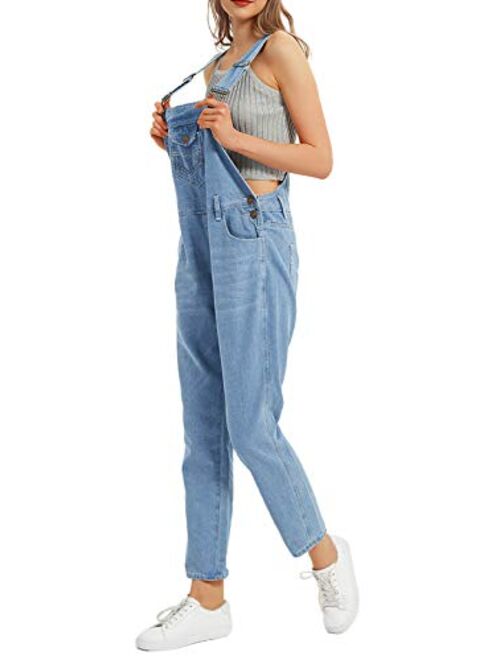 Anna Kaci Anna-Kaci Womens Loose Denim Overalls Pants Fashion Bib Jeans Jumpsuits for Women