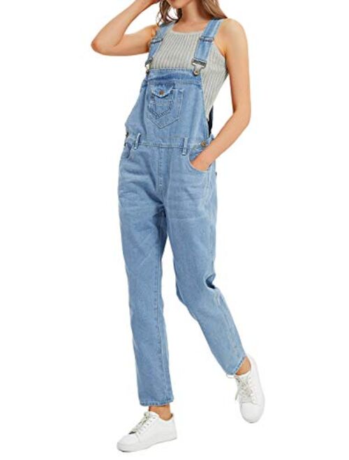 Anna Kaci Anna-Kaci Womens Loose Denim Overalls Pants Fashion Bib Jeans Jumpsuits for Women