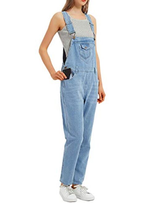 Anna Kaci Anna-Kaci Womens Loose Denim Overalls Pants Fashion Bib Jeans Jumpsuits for Women