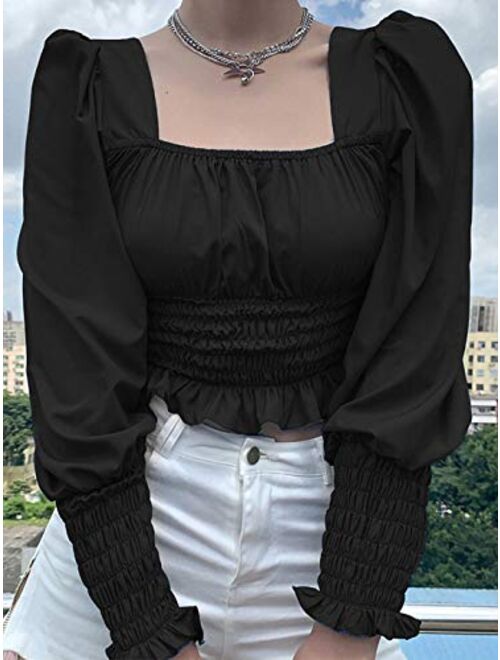 Anna Kaci Anna-Kaci Womens Victorian Renaissance Boho Peasant Long Sleeve Gothic Lolita Tops Blouse