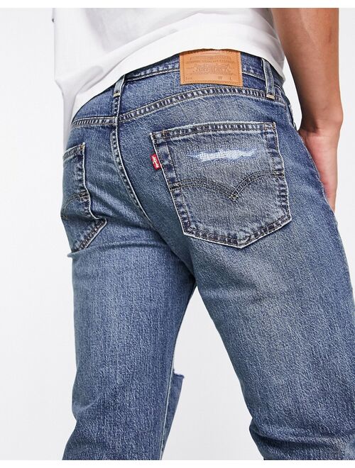 Levi's 511 slim jeans in blue wash with abraisons