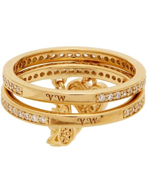 Vivienne Westwood Gold Heart Orb Bandita Ring Set