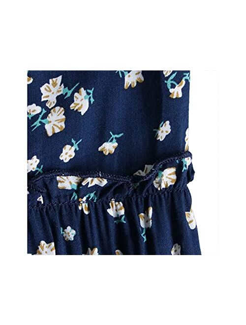 Anna Kaci Anna-Kaci Womens Summer Chiffon Floral Print V-Neck Short Sleeves Maxi Dress