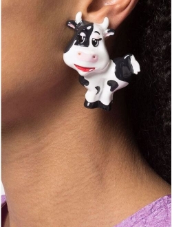 cow clip-on earrings