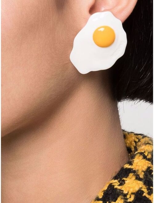 Moschino clip-on fried egg earrings