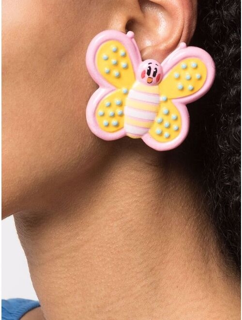 Moschino butterfly clip-on earrings