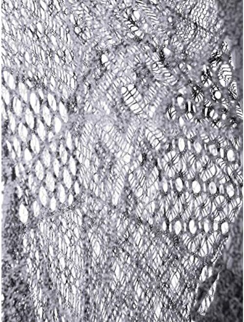 Anna Kaci Anna-Kaci Women's Plus Size Boho Open Front Crochet Cover Up Sleeveless Shawl Cardigan Vest